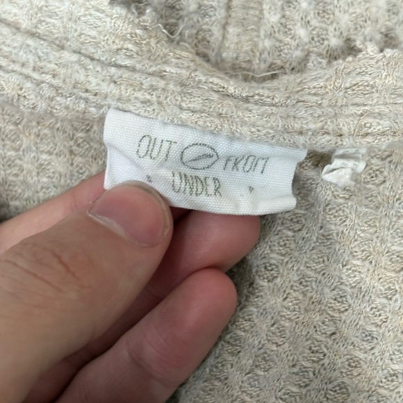 Urban outfitters Out from Under Slouchy Thermal Shirt Waffle beige Knit small - Picture 12 of 16